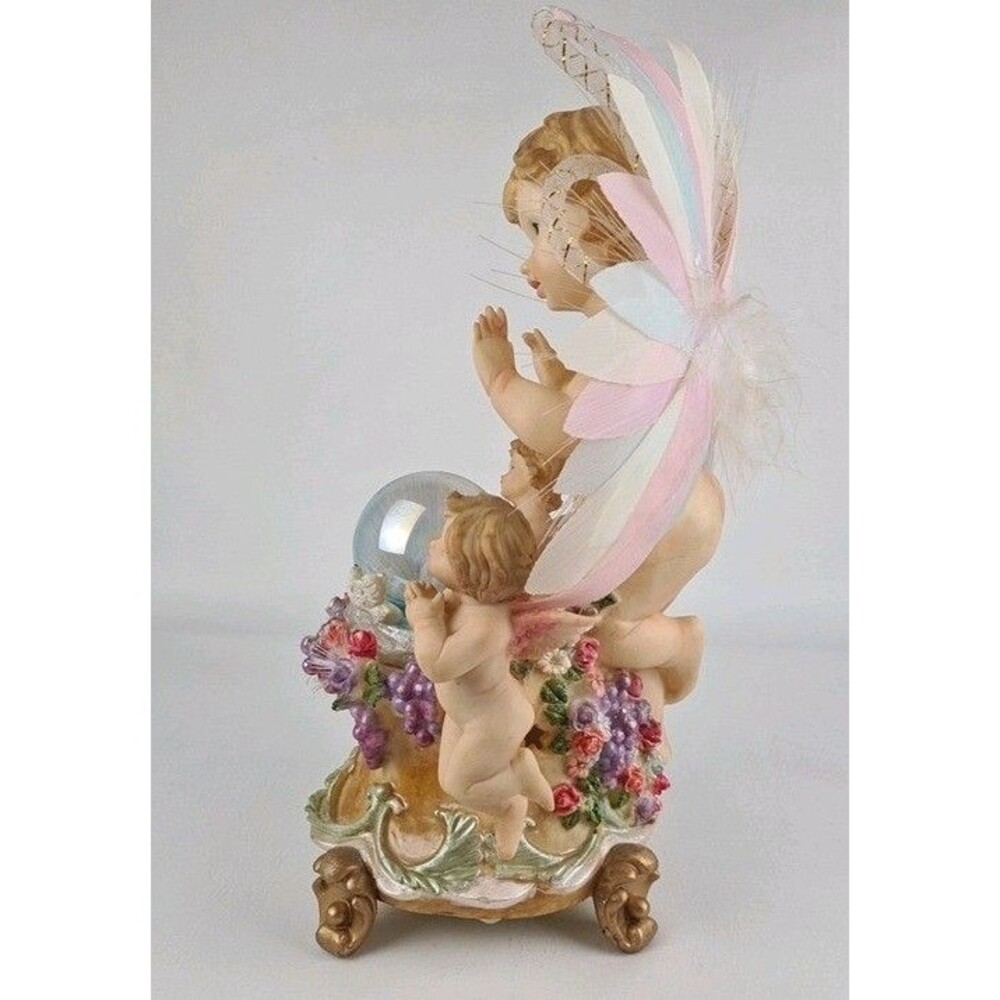 Vintage Fiber Optic Angel Cherub Lamp Color Changing Lighted Garden Statue 14" - Picture 3 of 5
